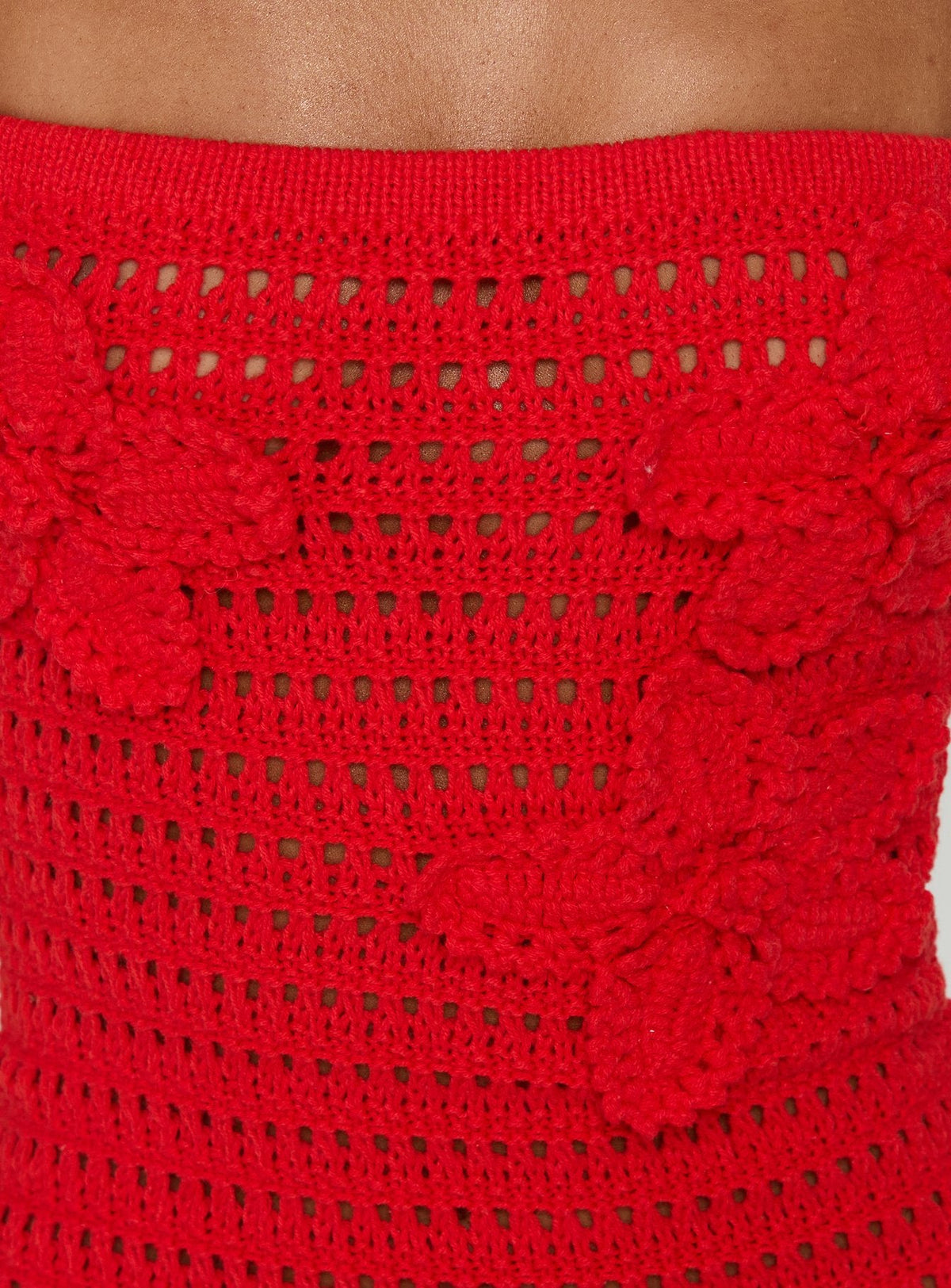 Olazia Strapless Knit Mini Dress Red